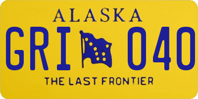 AK license plate GRI040