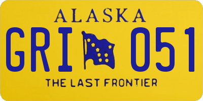 AK license plate GRI051