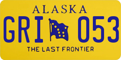 AK license plate GRI053