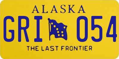 AK license plate GRI054