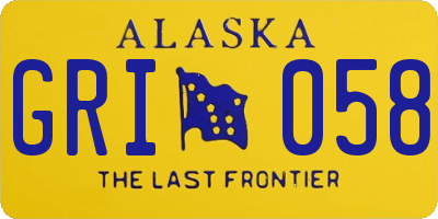 AK license plate GRI058