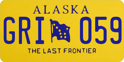 AK license plate GRI059