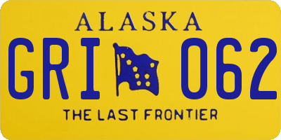 AK license plate GRI062