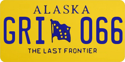 AK license plate GRI066