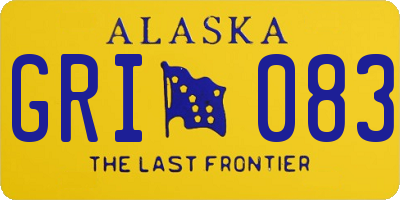 AK license plate GRI083