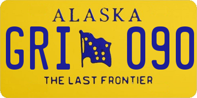 AK license plate GRI090
