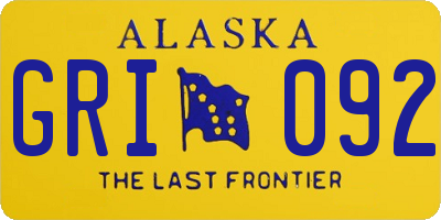 AK license plate GRI092