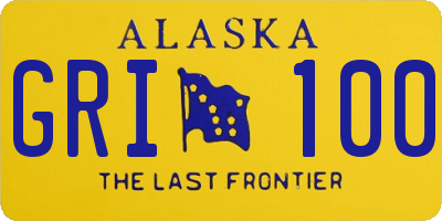 AK license plate GRI100