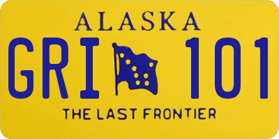 AK license plate GRI101