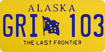 AK license plate GRI103