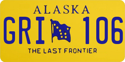 AK license plate GRI106