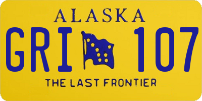 AK license plate GRI107