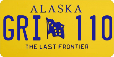 AK license plate GRI110