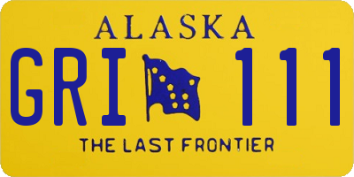 AK license plate GRI111