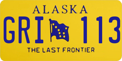 AK license plate GRI113