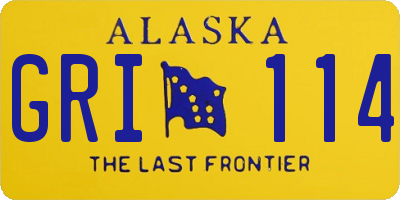 AK license plate GRI114