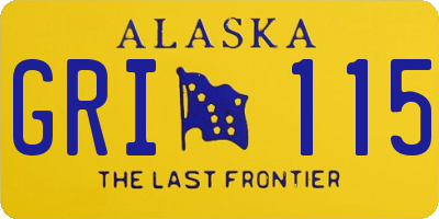 AK license plate GRI115