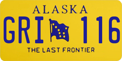 AK license plate GRI116