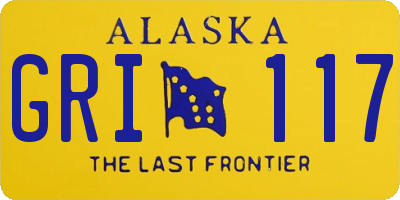 AK license plate GRI117