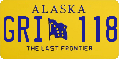 AK license plate GRI118