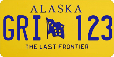 AK license plate GRI123