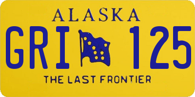 AK license plate GRI125