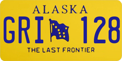 AK license plate GRI128