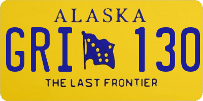 AK license plate GRI130