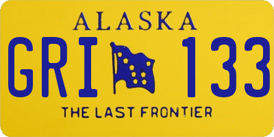 AK license plate GRI133