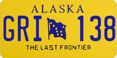 AK license plate GRI138