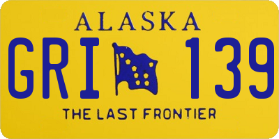 AK license plate GRI139