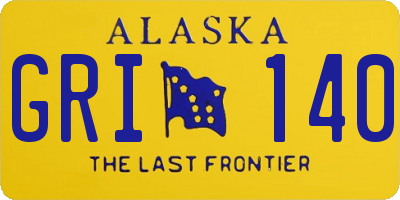 AK license plate GRI140