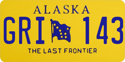 AK license plate GRI143