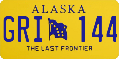 AK license plate GRI144