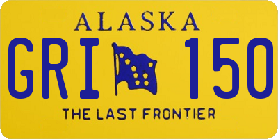 AK license plate GRI150