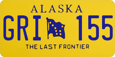 AK license plate GRI155