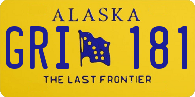 AK license plate GRI181