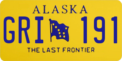 AK license plate GRI191