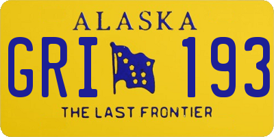 AK license plate GRI193