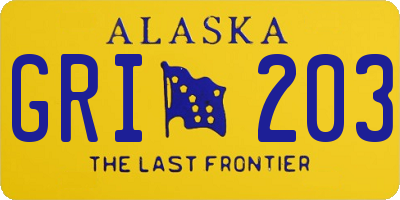 AK license plate GRI203