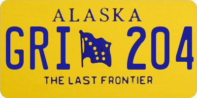 AK license plate GRI204