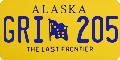 AK license plate GRI205