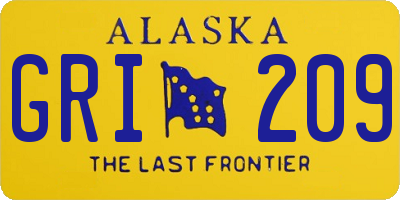 AK license plate GRI209