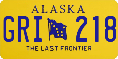 AK license plate GRI218