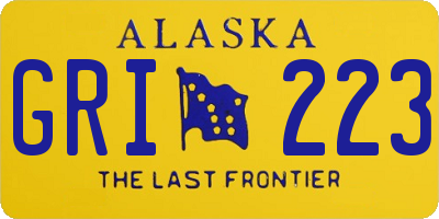 AK license plate GRI223