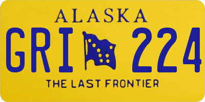 AK license plate GRI224