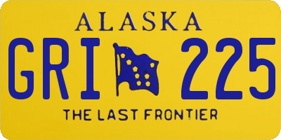 AK license plate GRI225