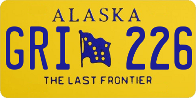 AK license plate GRI226