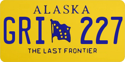 AK license plate GRI227