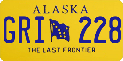 AK license plate GRI228